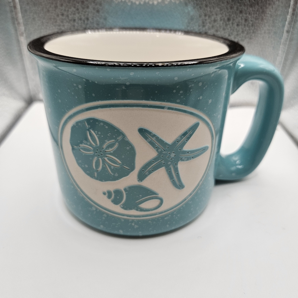 Teal Coastal Nautical Ceramic Mug